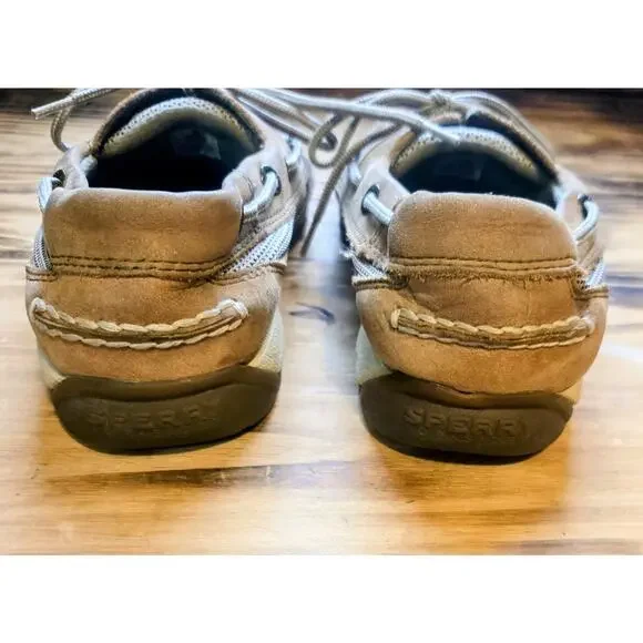 Sperry Top Sider Women's Casual Tan Boat Shoes Lace Up Leather Slip On Size 9M - Picture 6 of 10